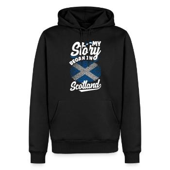 Schottisches Schottland Schottische Flagge Zitat - Männer Premium Bio Hoodie - Schwarz - Vorne - Nico (187cm)