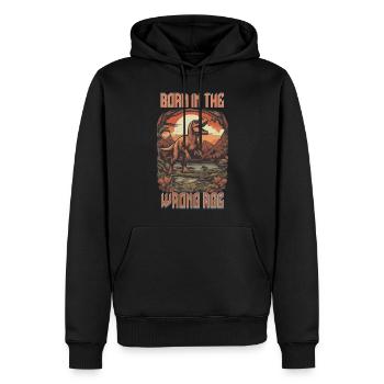 born in the wrong age - Männer Premium Bio Hoodie - Schwarz - Vorne - Nico (187cm)