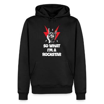 Alors ce que je suis Rockstars - Sweat à capuche Premium bio Homme - noir - Devant - Nico (187cm)