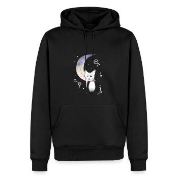 Calm Moon - Men’s Premium Organic Hoodie - black - Front - Nico (187cm)