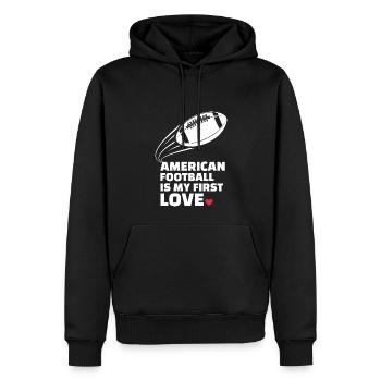 J’adore le football américain élégant - Sweat à capuche Premium bio Homme - noir - Devant - Nico (187cm)