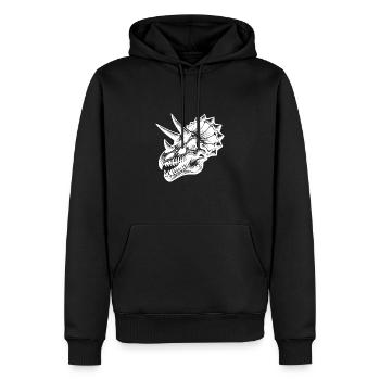 Triceratops - Croquis de tête de dinosaure - Sweat à capuche Premium bio Homme - noir - Devant - Nico (187cm)