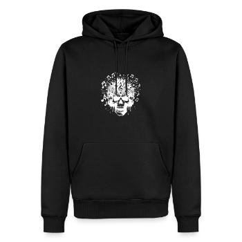Festival Splash of Sound – Musik Schädel mit Wumms - Männer Premium Bio Hoodie - Schwarz - Vorne - Nico (187cm)