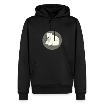 Ours polaire mignon - Sweat à capuche Premium bio Homme - noir - Devant - Nico (187cm)