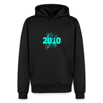 2010 2010 - Männer Premium Bio Hoodie - Schwarz - Vorne - Nico (187cm)