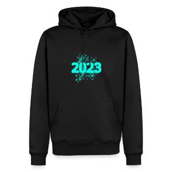 2023 - Männer Premium Bio Hoodie - Schwarz - Vorne - Nico (187cm)