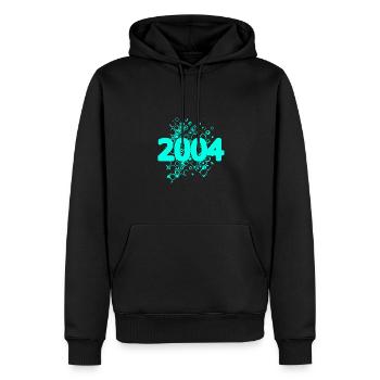 Rétro 2004 - Sweat à capuche Premium bio Homme - noir - Devant - Nico (187cm)