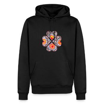 Trèfle 4 Coeurs E 33 - Sweat à capuche Premium bio Homme - noir - Devant - Nico (187cm)