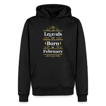 Legenden sind in Februar geboren - Männer Premium Bio Hoodie - Schwarz - Vorne - Nico (187cm)