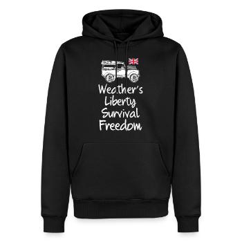 Météo Liberty Survie Liberté Landy - Sweat à capuche Premium bio Homme - noir - Devant - Nico (187cm)