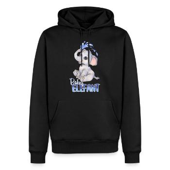 Niedlicher Baby Elefant mit Wasserfontäne - Männer Premium Bio Hoodie - Schwarz - Vorne - Nico (187cm)