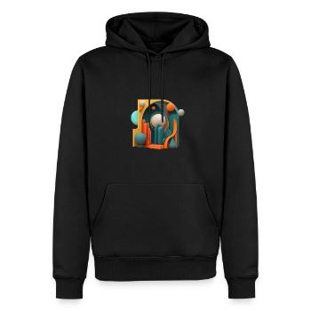 3D - Männer Premium Bio Hoodie - Schwarz - Vorne - Nico (187cm)