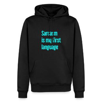 Sarcasme Pro - Sweat à capuche Premium bio Homme - noir - Devant - Nico (187cm)