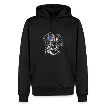 Kleiner Münsterländer Amérique Flag Dogs Wilsigns - Sweat à capuche Premium bio Homme - noir - Devant - Nico (187cm)