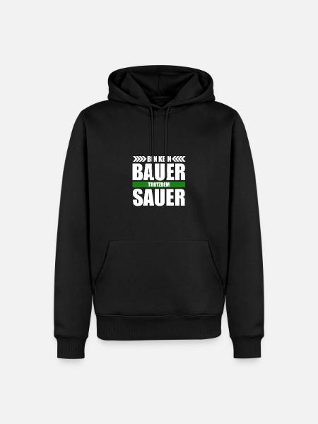 Bin Kein Bauer Trotzdem Sauer - Männer Premium Bio Hoodie - Schwarz