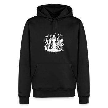 Schaurige Halloween Zombie Nacht Party - Männer Premium Bio Hoodie - Schwarz - Vorne - Nico (187cm)