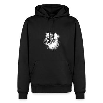 Croquis chien chien ludique portrait doodle lignes - Sweat à capuche Premium bio Homme - noir - Devant - Nico (187cm)