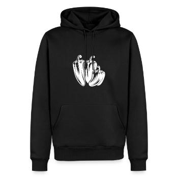 Trois Poivres Simple Végétal Design - Sweat à capuche Premium bio Homme - noir - Devant - Nico (187cm)