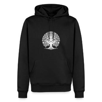 Illustration méditative d’arbre de vie avec esthétique - Sweat à capuche Premium bio Homme - noir - Devant - Nico (187cm)