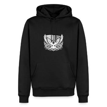 Adler als USA Symbol der Stärke und Unabhängigkeit - Männer Premium Bio Hoodie - Schwarz - Vorne - Nico (187cm)