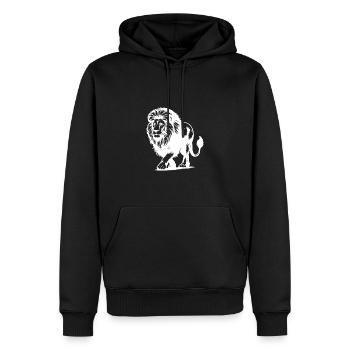 Lion à crinière grand chat africain - Sweat à capuche Premium bio Homme - noir - Devant - Nico (187cm)