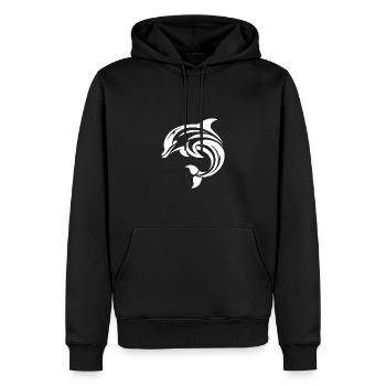 Elegant dynamic dolphin in leap - Men’s Premium Organic Hoodie - black - Front - Nico (187cm)