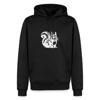 Putziges Kinder Eichhörnchen Tusche Zeichnung - Männer Premium Bio Hoodie - Schwarz - Vorne - Nico (187cm)