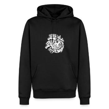 Chevaux orageux avec une crinière élégante dans le vent - Sweat à capuche Premium bio Homme - noir - Devant - Nico (187cm)
