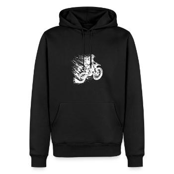 Abenteuersport Motocross Hobby Style Zeichnung - Männer Premium Bio Hoodie - Schwarz - Vorne - Nico (187cm)