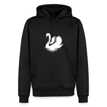élégant cygne d’eau oiseau silhouette portrait - Sweat à capuche Premium bio Homme - noir - Devant - Nico (187cm)