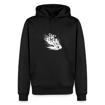 Pilote d’enduro avec puissance et vitesse - Sweat à capuche Premium bio Homme - noir - Devant - Nico (187cm)
