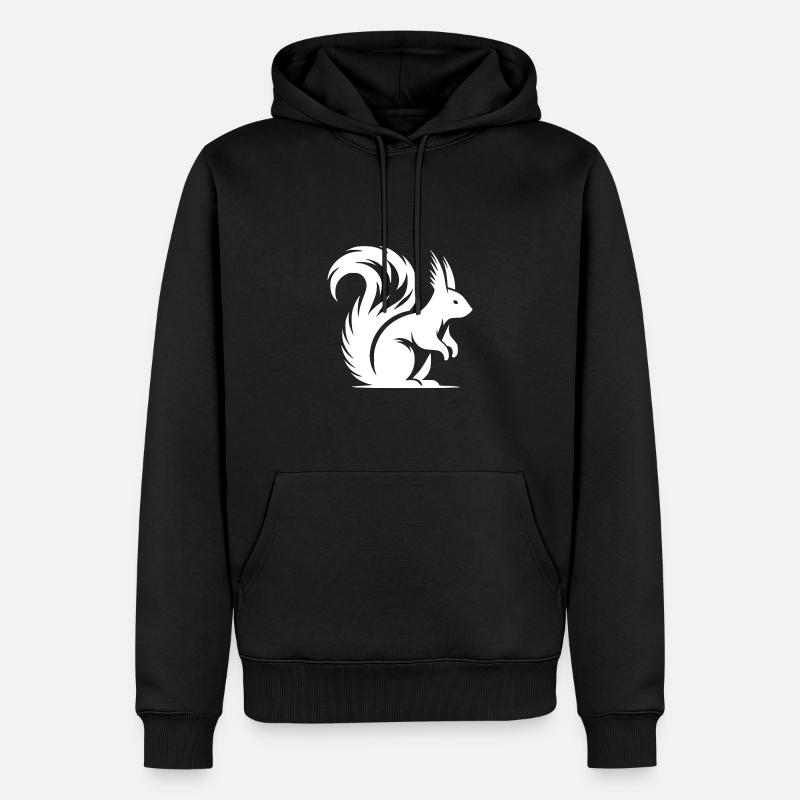 Kleines süsses Eichhörnchen Kinder Zeichnung - Männer Premium Bio Hoodie - Schwarz