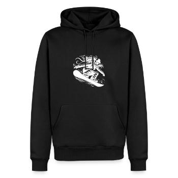 Dynamic snowboarder in action jump - Men’s Premium Organic Hoodie - black - Front - Nico (187cm)