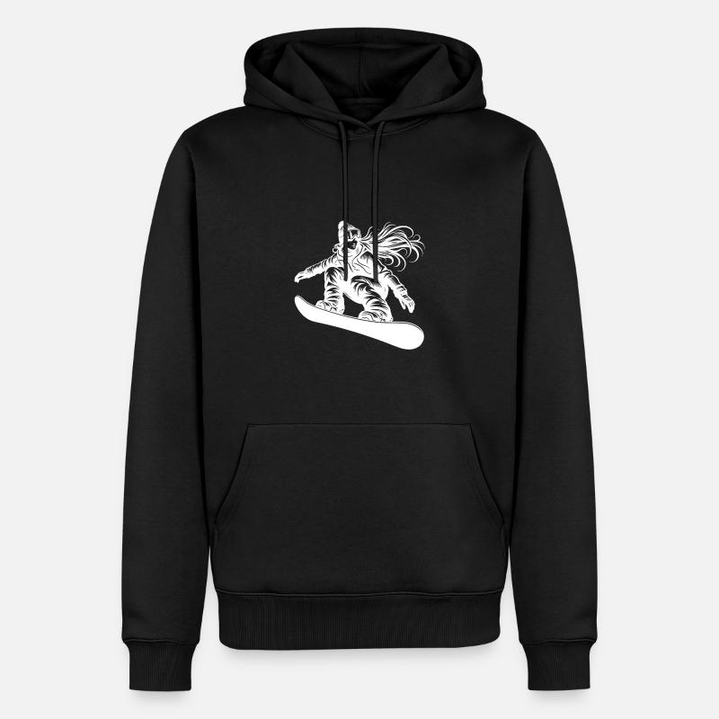 Snowboardeuse Cool Snowboard Design - Sweat à capuche Premium bio Homme - noir