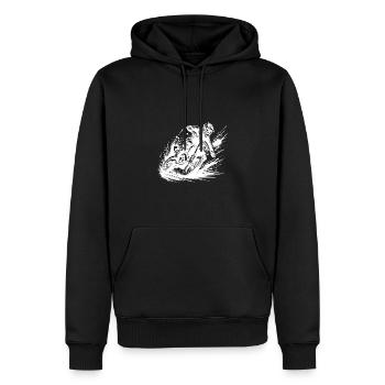 Machine tout-terrain flagrante, sport automobile dans la terre - Sweat à capuche Premium bio Homme - noir - Devant - Nico (187cm)