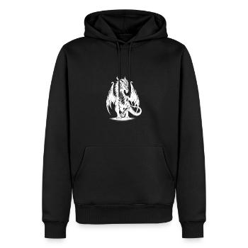 Noble dragon impressionnant avec de grandes ailes - Sweat à capuche Premium bio Homme - noir - Devant - Nico (187cm)