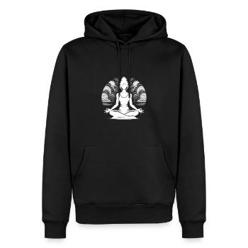 Yoga méditatif de la silhouette et spiritualité - Sweat à capuche Premium bio Homme - noir - Devant - Nico (187cm)