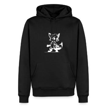 Schlauer Fuchs Schlitzohr Fuchs Zeichnung Skizze - Männer Premium Bio Hoodie - Schwarz - Vorne - Nico (187cm)
