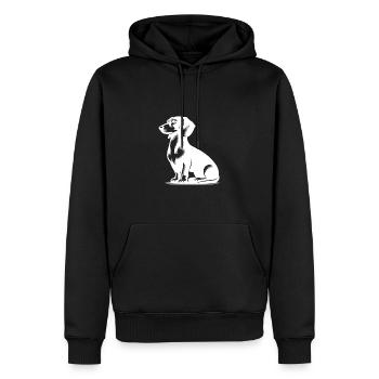 Teckel mignon petit chien de chasse élégant - Sweat à capuche Premium bio Homme - noir - Devant - Nico (187cm)