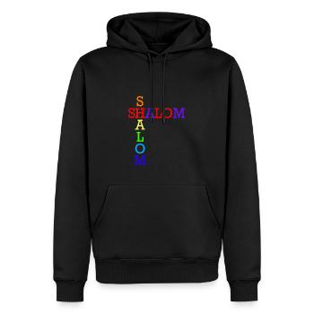 SHALOM ARC EN CIEL CROISES - Sweat à capuche Premium bio Homme - noir - Devant - Nico (187cm)