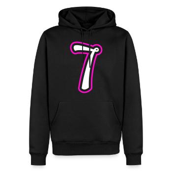 7 Numéro de numéro - Sweat à capuche Premium bio Homme - noir - Devant - Nico (187cm)