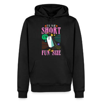 Je ne suis pas court je suis de taille amusante - Sweat à capuche Premium bio Homme - noir - Devant - Nico (187cm)