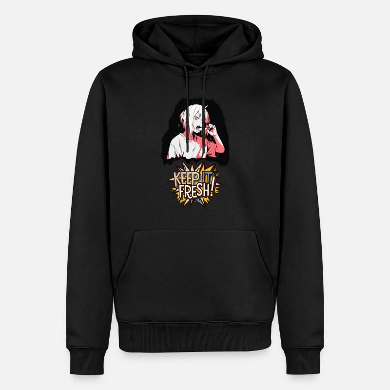 HipHop-Comic-Design: Keep it fresh! - Männer Premium Bio Hoodie - Schwarz