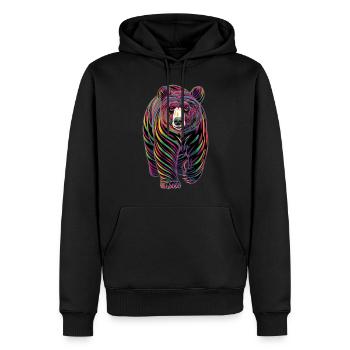 Bär Abstrakte Kunst - Männer Premium Bio Hoodie - Schwarz - Vorne - Nico (187cm)