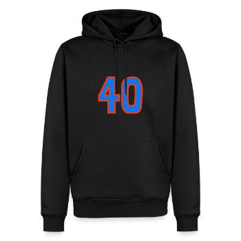 40. 40 ANS. 40e ANNIVERSAIRE. ANNIVERSAIRE 40 ANS. - Sweat à capuche Premium bio Homme - noir - Devant - Nico (187cm)