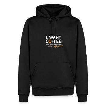 Café - Sweat à capuche Premium bio Homme - noir - Devant - Nico (187cm)