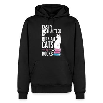 Katze Birma Geschenk - Männer Premium Bio Hoodie - Schwarz - Vorne - Nico (187cm)
