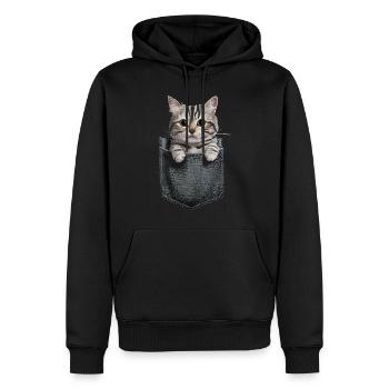 Orientalisch Kurzhaar Katze in der Tasche Geschenk - Männer Premium Bio Hoodie - Schwarz - Vorne - Nico (187cm)