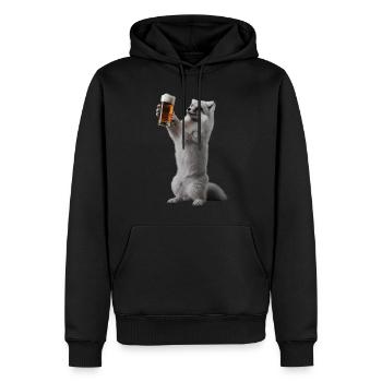 Polarfuchs Bier - Männer Premium Bio Hoodie - Schwarz - Vorne - Nico (187cm)