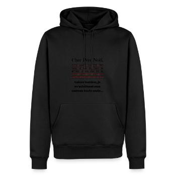 Cher Père Noël cadeaux - Sweat à capuche Premium bio Homme - noir - Devant - Nico (187cm)